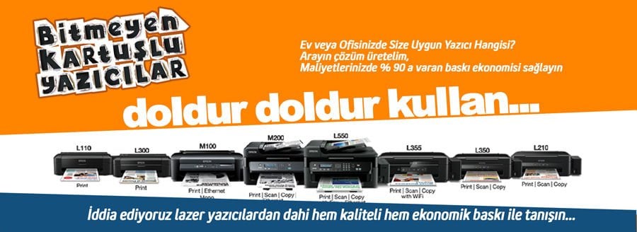 bitmeyen kartuşlu yazıcılar