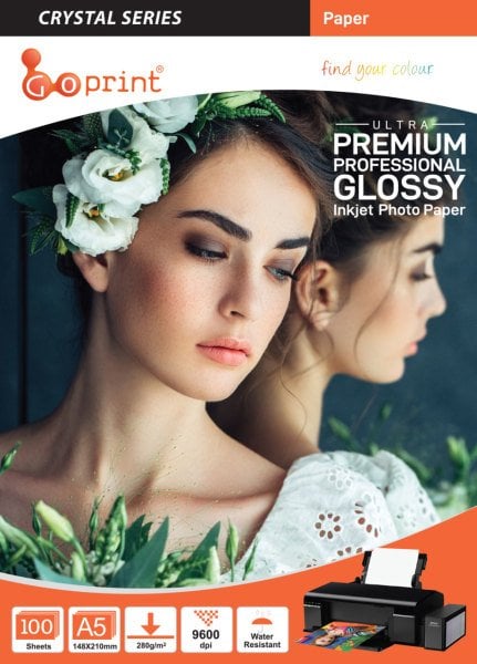 Goprint Crystal Serisi Parlak A5 15x21 cm Fotoğraf Kağıdı 280gr 100 Yaprak