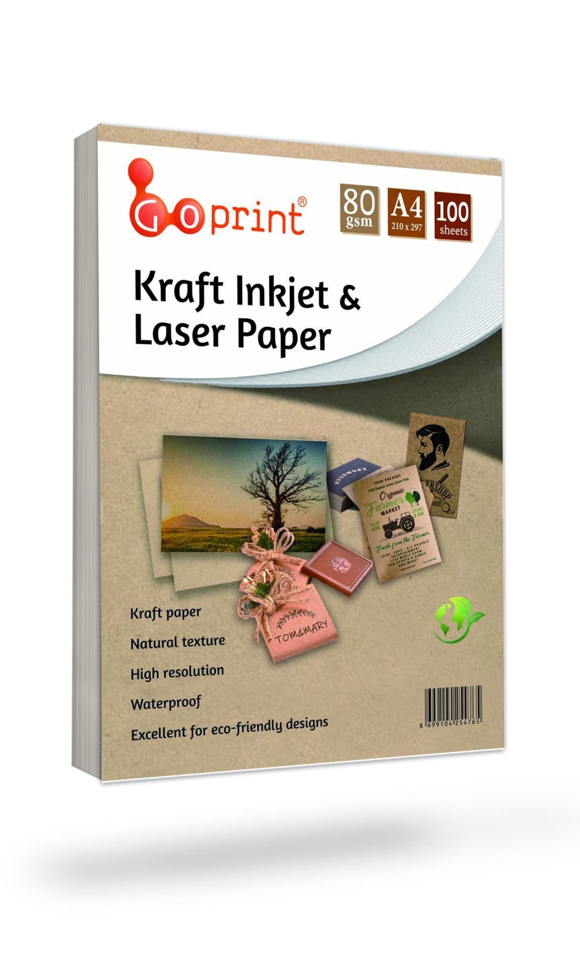 Goprint Inkjet & Lazer Kraft Mat Fotoğraf Kağıdı A4 80gr, 100 Yaprak