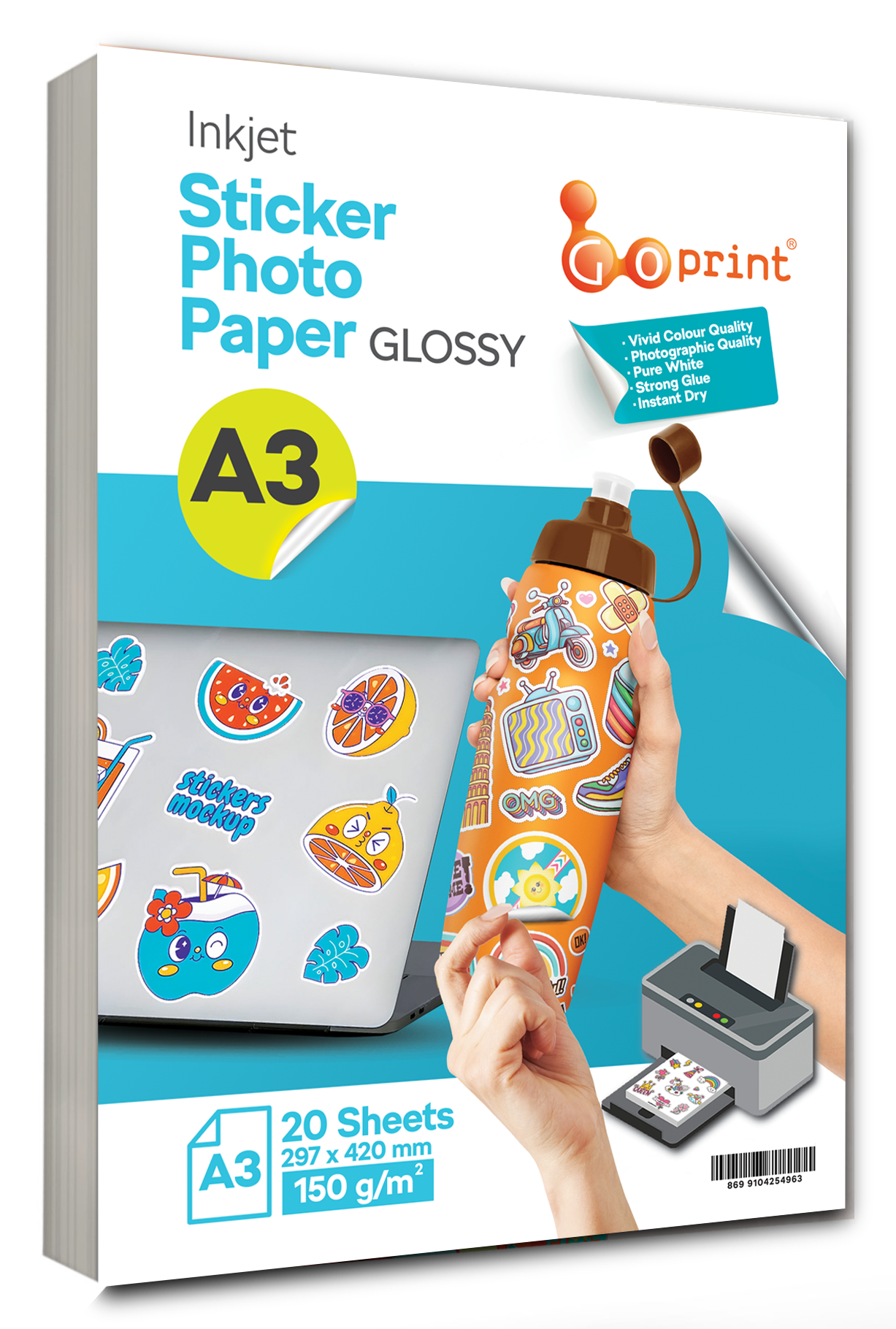 Goprint Yapışkanlı Inkjet Sticker Fotoğraf Kağıdı Parlak A3 150g 20 yaprak