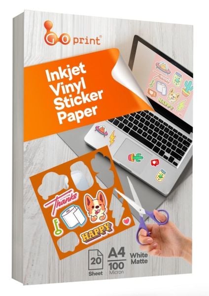 Goprint Inkjet Mat Beyaz PP Plastik Etiket  A4 20 yaprak 100 micron