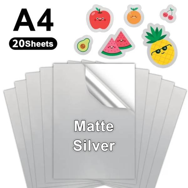 Goprint Inkjet Mat Metalik PP Plastik Etiket  A4 20 yaprak 80 micron