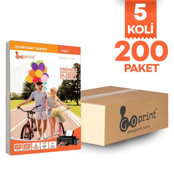 5 Koli Goprint EVERYDAY Serisi Parlak 4R 10x15cm Fotoğraf Kağıdı 230gr 100 Yaprak
