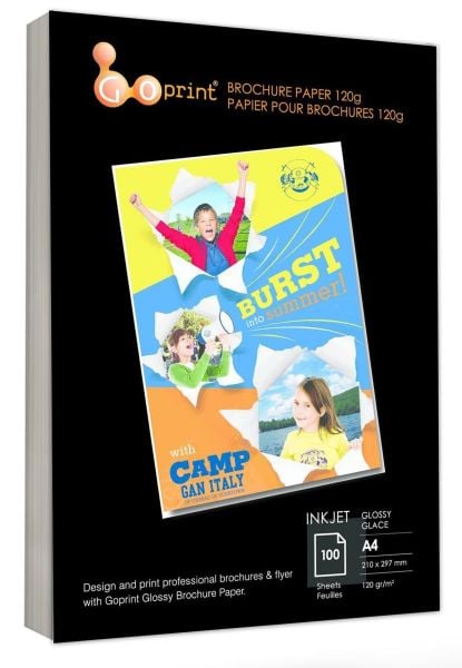 1 Koli Goprint Inkjet Parlak Fotoğraf Kağıdı A4 120gr, 100 Yaprak
