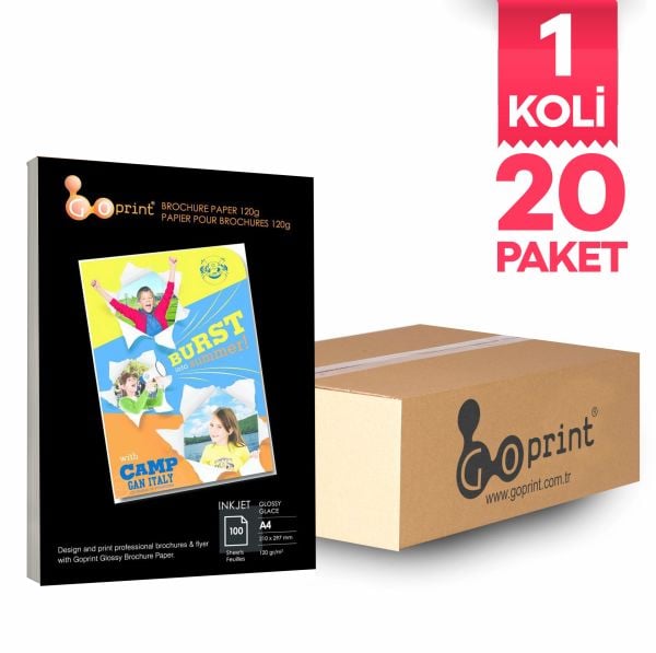 1 Koli Goprint Inkjet Parlak Fotoğraf Kağıdı A4 120gr, 100 Yaprak