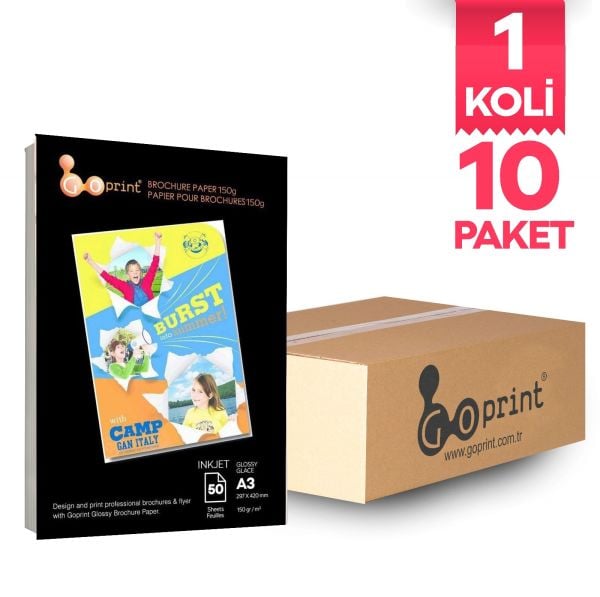1 Koli Goprint Inkjet Parlak Fotoğraf Kağıdı A3 150gr 50 Yaprak
