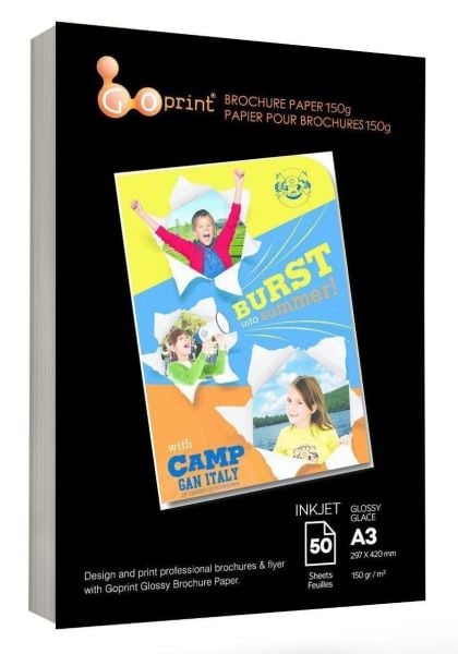 1 Koli Goprint Inkjet Parlak Fotoğraf Kağıdı A3 150gr 50 Yaprak