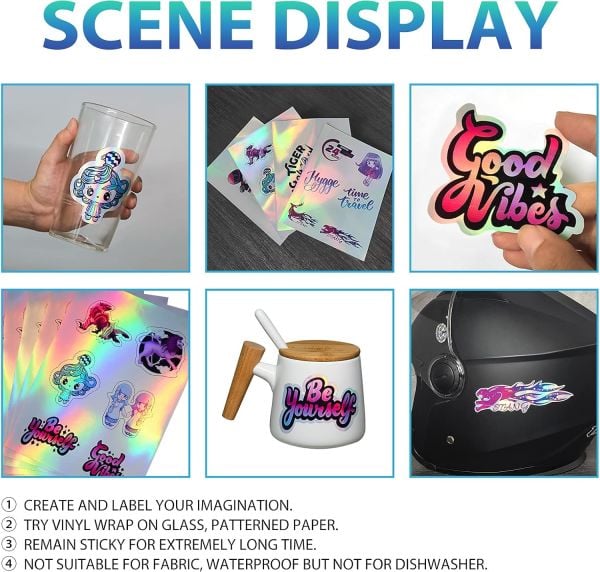 Goprint Inkjet Hologram Metalik PP Plastik Etiket  A4 20 yaprak 80 micron