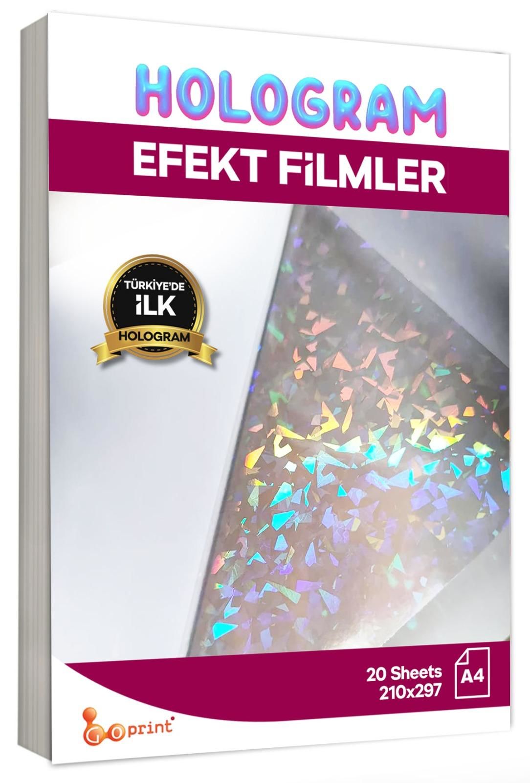 Broken Glass Hologram Kaplama Filmi A4 20 yaprak