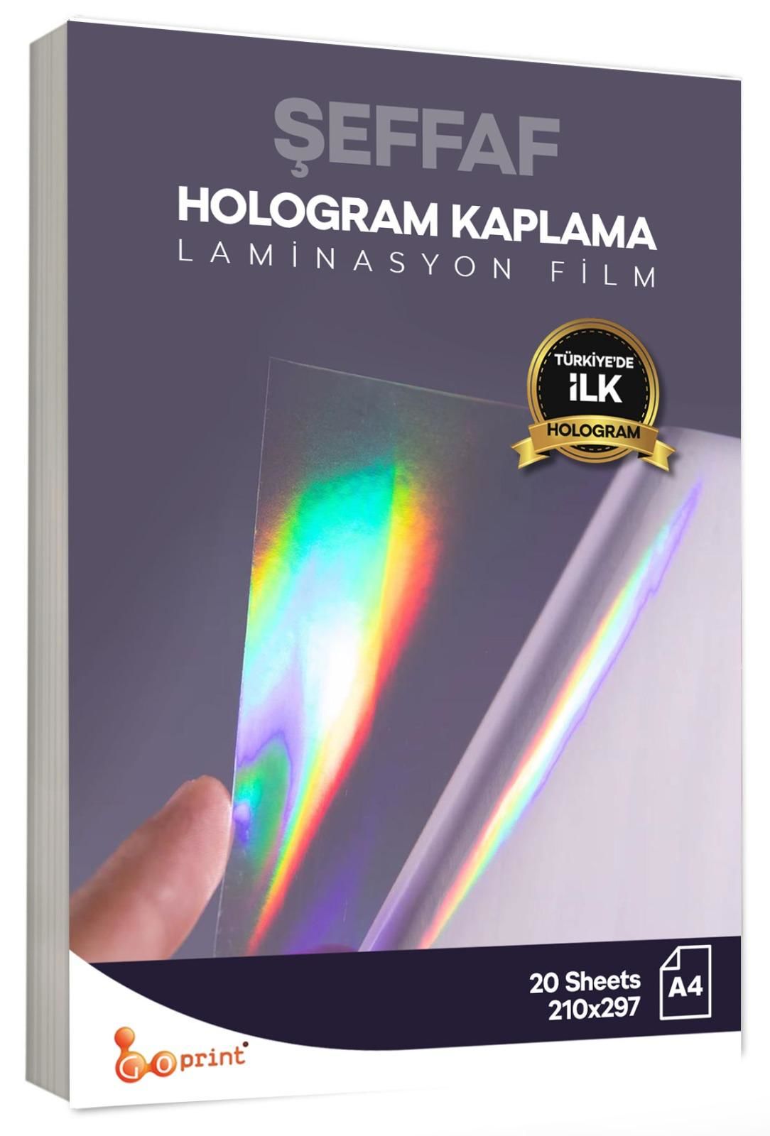 Rainbow Hologram Kaplama Filmi A4 20 yaprak