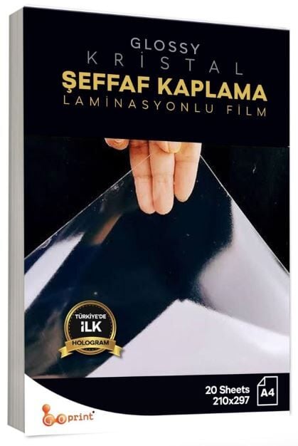 Şeffaf Clear Glossy Kaplama Filmi A4 20 yaprak