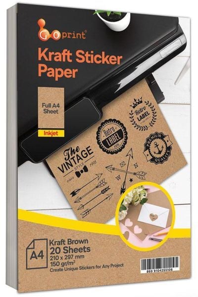 Goprint Kraft Sticker A4 20 yaprak