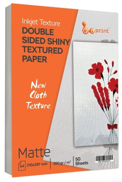 Goprint Dokulu Çift Taraflı Mat New Cloth Fotoğraf Kağıdı 250gr A4 50 yaprak