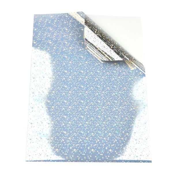 Goprint Inkjet STAR Gümüş Holografik Vinil Sticker PP Plastik Etiket A4 20 yaprak 80 micron