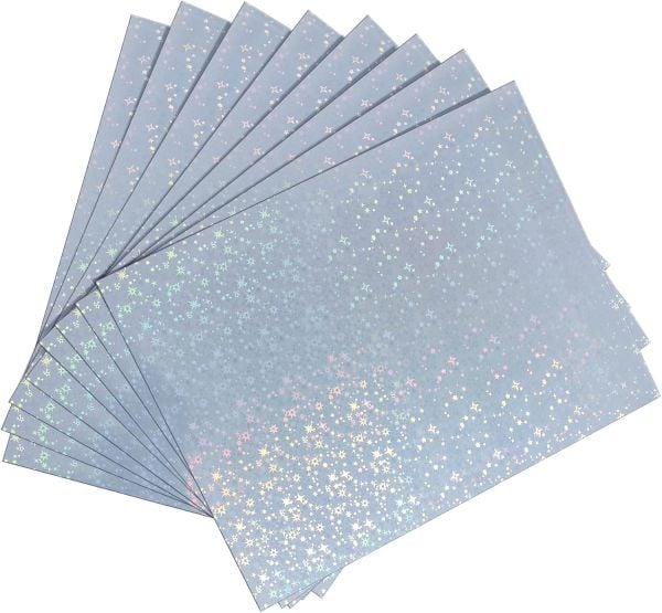 Goprint Inkjet STAR Gümüş Holografik Vinil Sticker PP Plastik Etiket A4 20 yaprak 80 micron