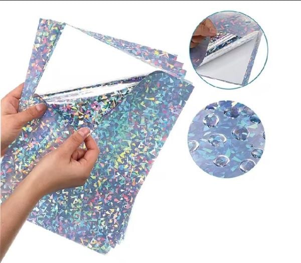 Goprint Inkjet DIAMOND Gümüş Holografik Vinil Sticker PP Plastik Etiket A4 20 yaprak 80 micron