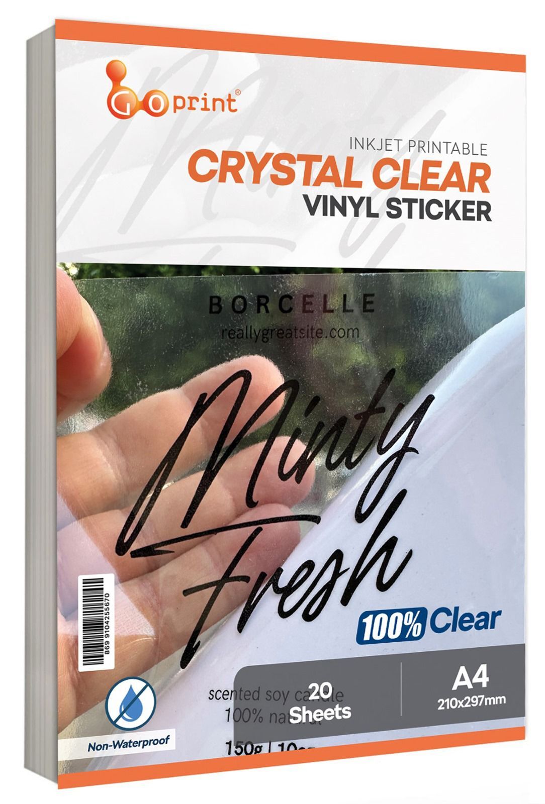 Goprint Inkjet % 100 Şeffaf Film Etiket (PET) A4 20 yaprak 60 micron