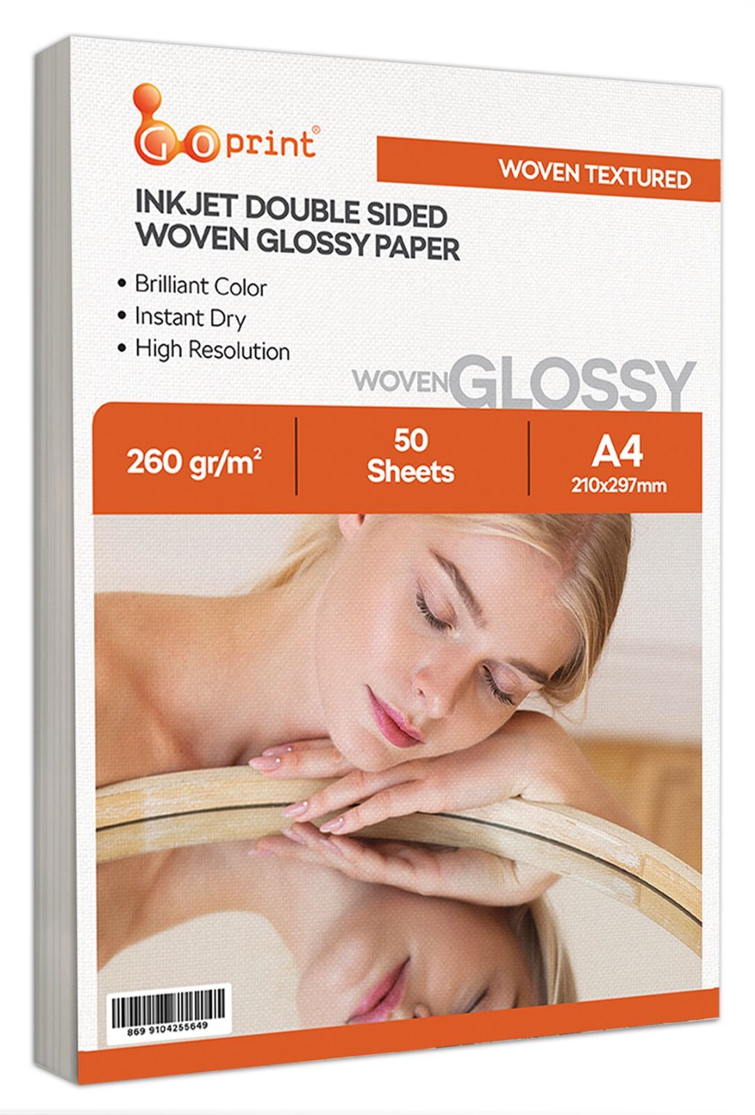 Goprint Dokulu Çift Taraflı Woven Parlak Fotoğraf Kağıdı 260gr A4 50 yaprak