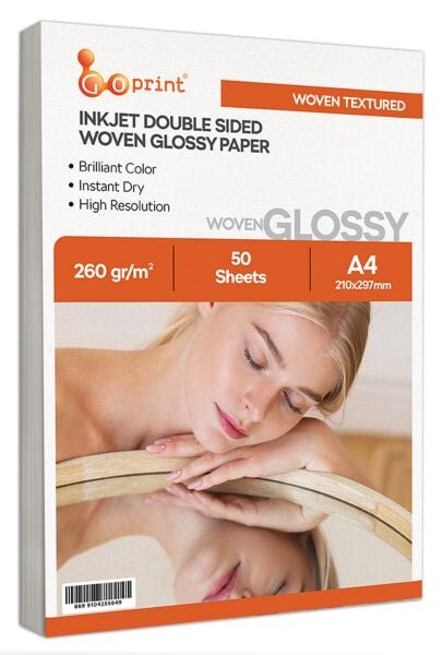 Goprint Dokulu Çift Taraflı Woven Parlak Fotoğraf Kağıdı 260gr A4 50 yaprak