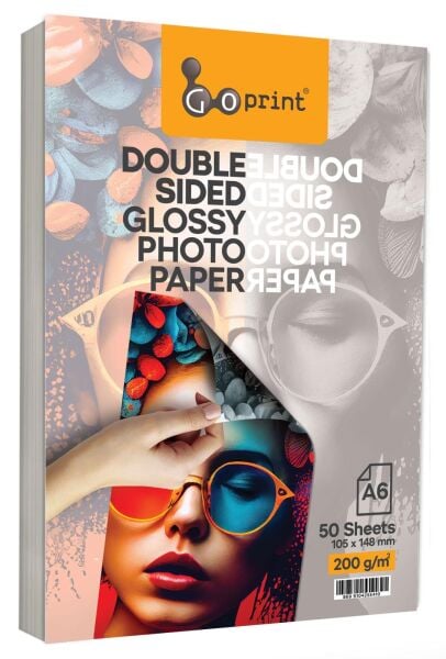 Goprint Çift Taraflı Parlak Fotoğraf Kağıdı A6 200gr 50 yaprak