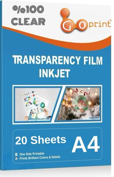 Goprint Inkjet Yazdırılabilir Şeffaf Film A4 20 Yaprak