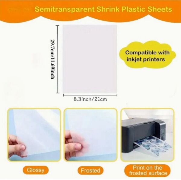 Goprint Inkjet Yazdırılabilir Küçülen Shrink Kağıt A4 10 Yaprak