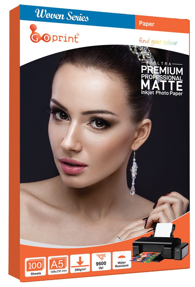 Goprint Woven (Dokuma) Serisi Premium A5  Fotoğraf Kağıdı 280gr 100 Yaprak