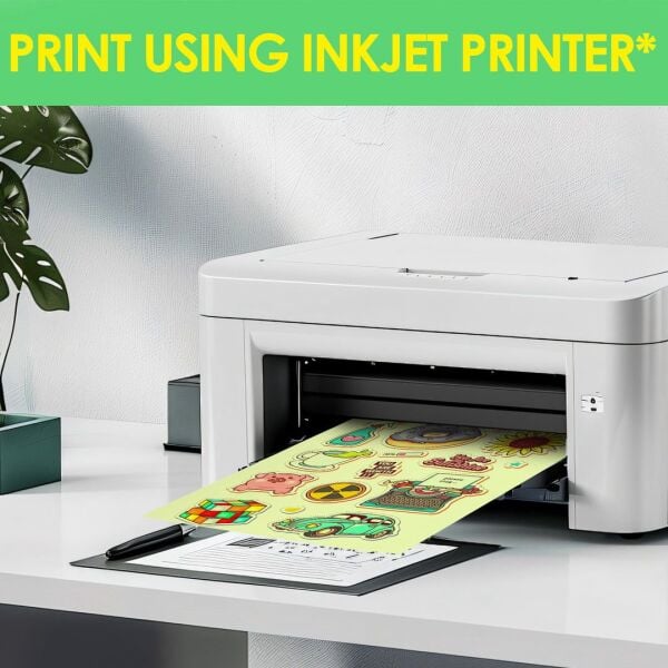 Goprint Inkjet Karanlıkta Parlayan PP Plastik Etiket Sticker Kağıdı A4 5 yaprak