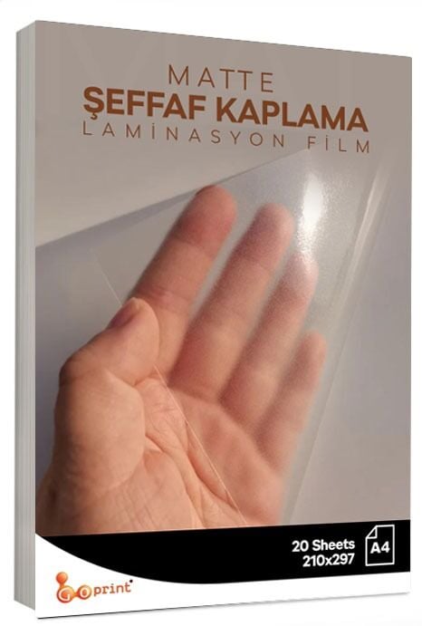 Şeffaf Mat Kaplama Filmi A4 20 yaprak