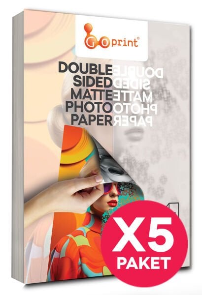 5 Paket Goprint Çift Taraflı Mat Fotoğraf Kağıdı A4 250gr 50 yaprak