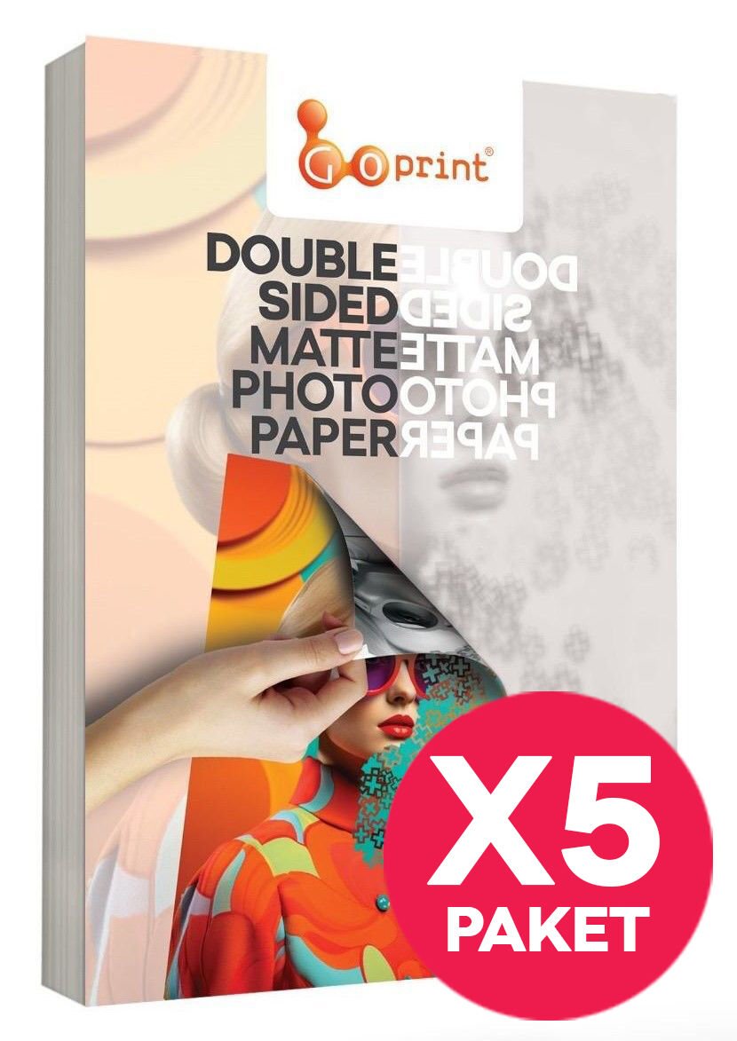 5 Paket Goprint Çift Taraflı Mat Fotoğraf Kağıdı A3 250gr 50 yaprak