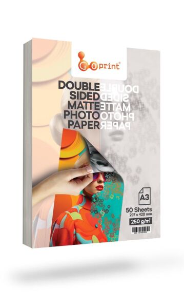 5 Paket Goprint Çift Taraflı Mat Fotoğraf Kağıdı A3 250gr 50 yaprak