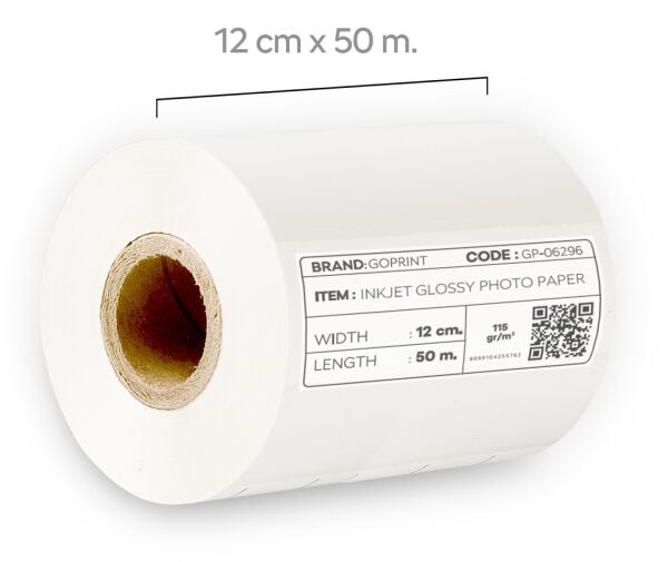 Goprint Inkjet Rulo Fotoğraf Kağıdı 115 gr, 12cm x 50metre