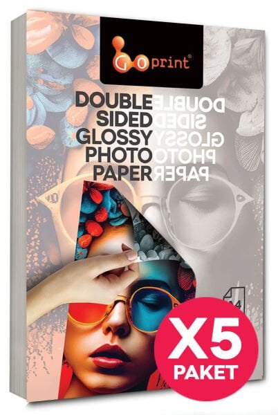 5 Paket Goprint Çift Taraflı Parlak Fotoğraf Kağıdı A4 200gr 50 yaprak