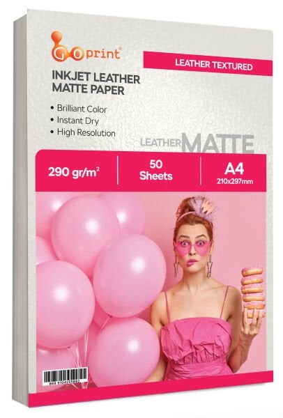 Goprint Dokulu Leather Mat Fotoğraf Kağıdı 290gr A4 50 yaprak
