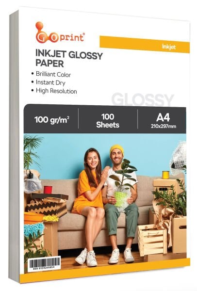 Goprint Inkjet Parlak Fotoğraf Kağıdı A4 100gr, 100 Yaprak