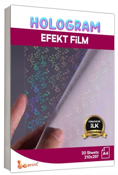 Flowers Hologram Kaplama Filmi A4 20 yaprak