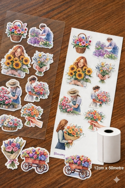 Goprint Inkjet Yazdırılabilir Yarı Parlak Beyaz PP Sticker 12cm x 50m – Kendi Tasarımını PET Tape Sticker Yap