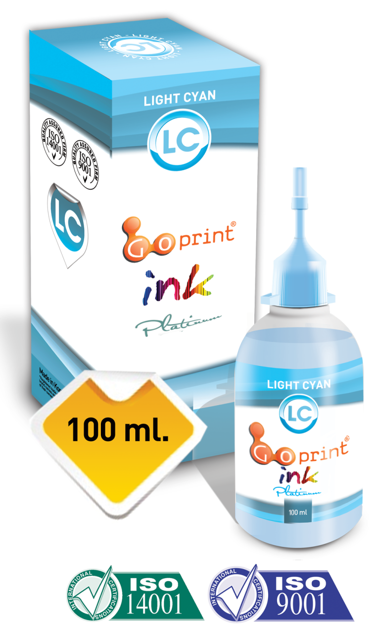Epson T6735 Uyumlu Light Cyan UV (Solmayan) Goprint Yazıcı Mürekkebi 100ml