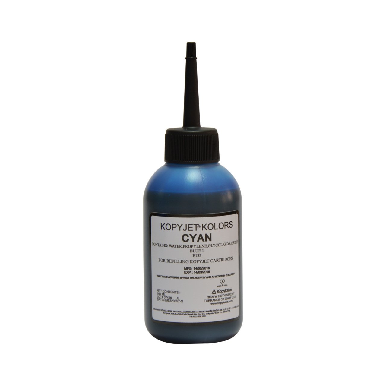 KOPYJET KOLORS MAVİ C GIDA MÜREKKEBİ 80 ml (Epson-Canon Tanklı Yazıcı İçin)