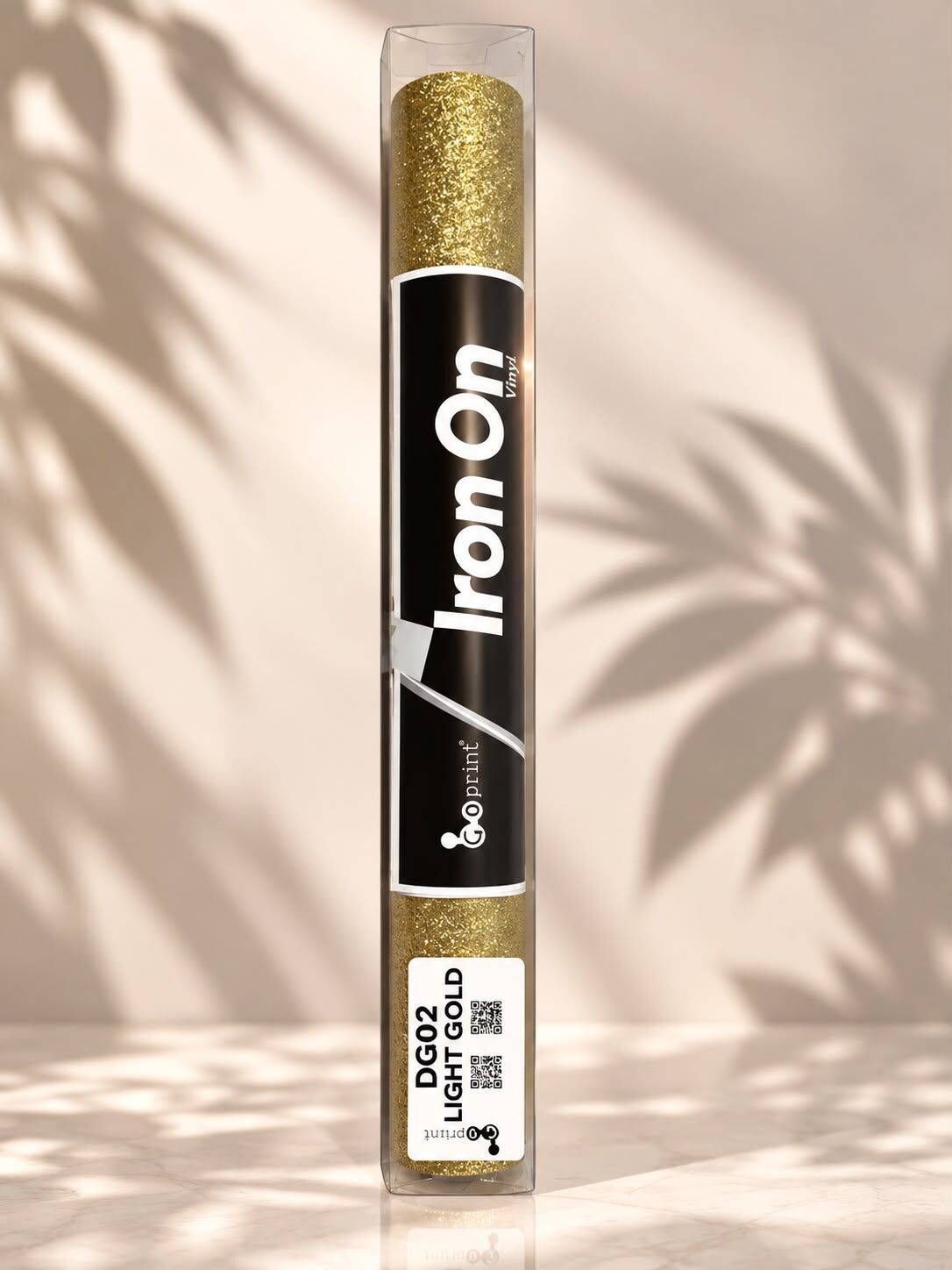 Goprint Glitter Serisi Iron-On Light Gold HTV – Simli Isı Transfer Vinili 30.5 cm x 1.52 metre