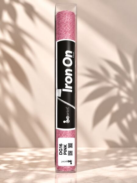 Goprint Glitter Serisi Iron-On Pink HTV – Simli Isı Transfer Vinili 30.5 cm x 1.52 metre