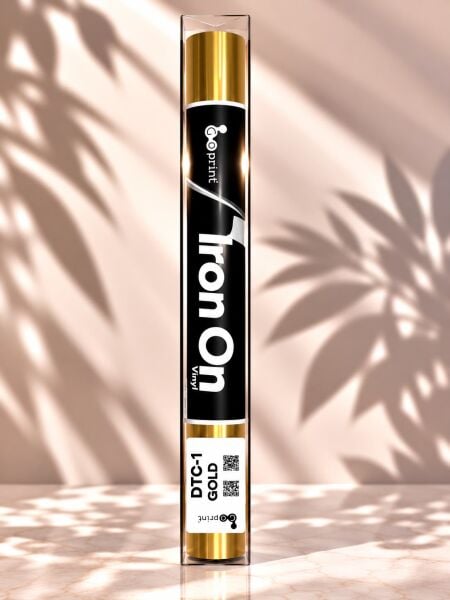 Goprint Metallic Serisi Iron-On Gold HTV – Isı Transfer Vinili 25 cm x 1.52 metre