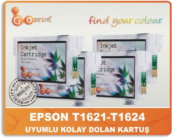 Epson T16XL (T1631-T1634) Uyumlu Kolay Dolan Kartuş