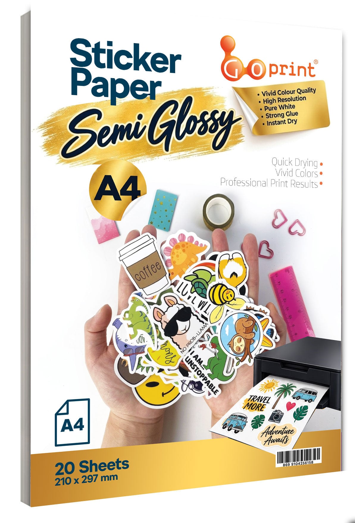Goprint Yapışkanlı Inkjet Sticker Yarı Parlak A4 135g 20 yaprak