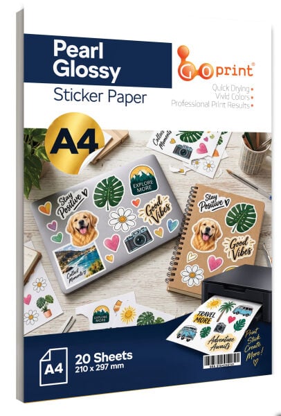 Goprint Yapışkanlı Inkjet Sticker İnci Parlak A4 135g 20 yaprak