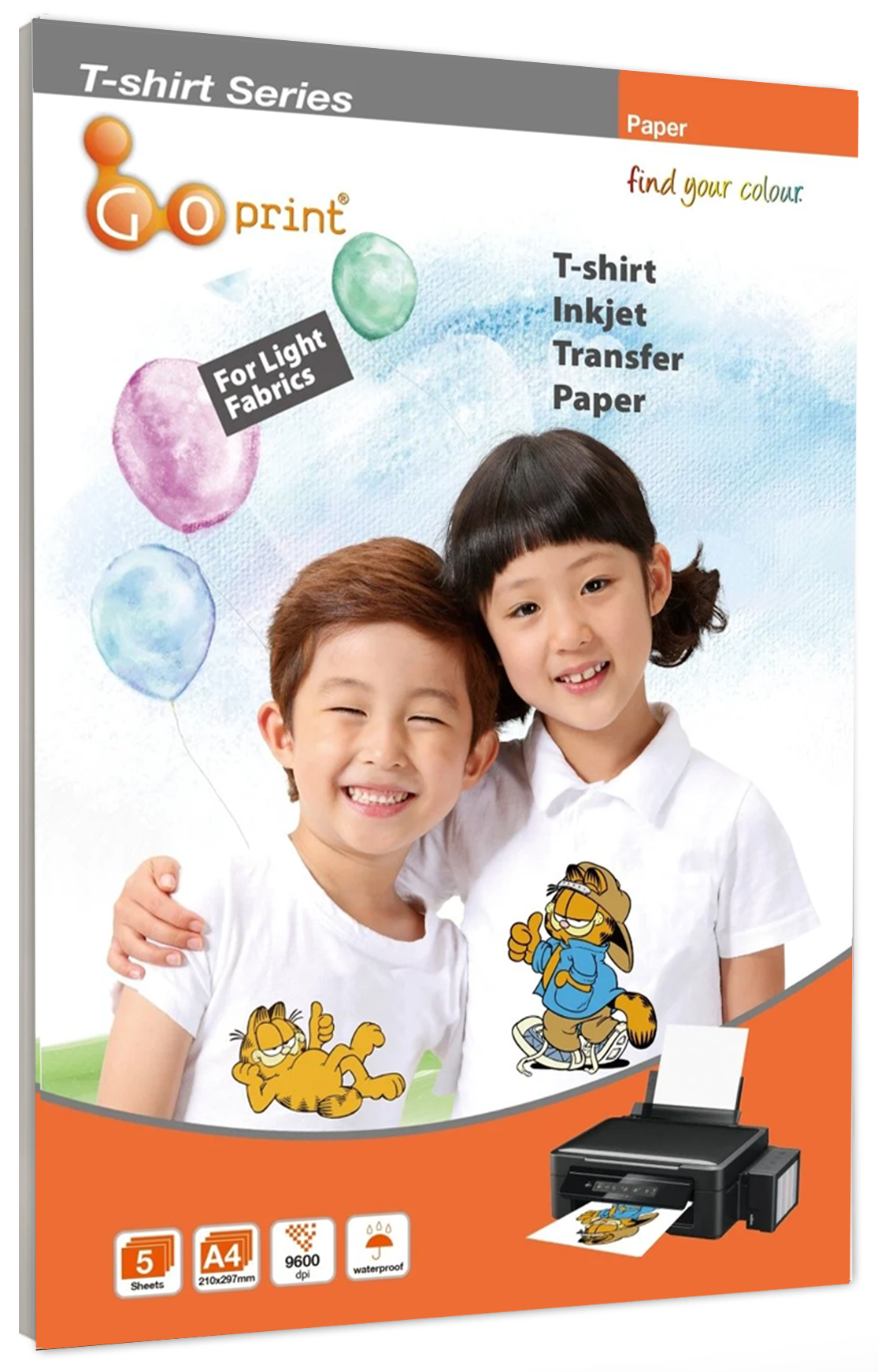 GOPRINT Açık Zemin Pamuklu Tshirt Transfer Baskı Kağıdı - A4 (5 ADET)