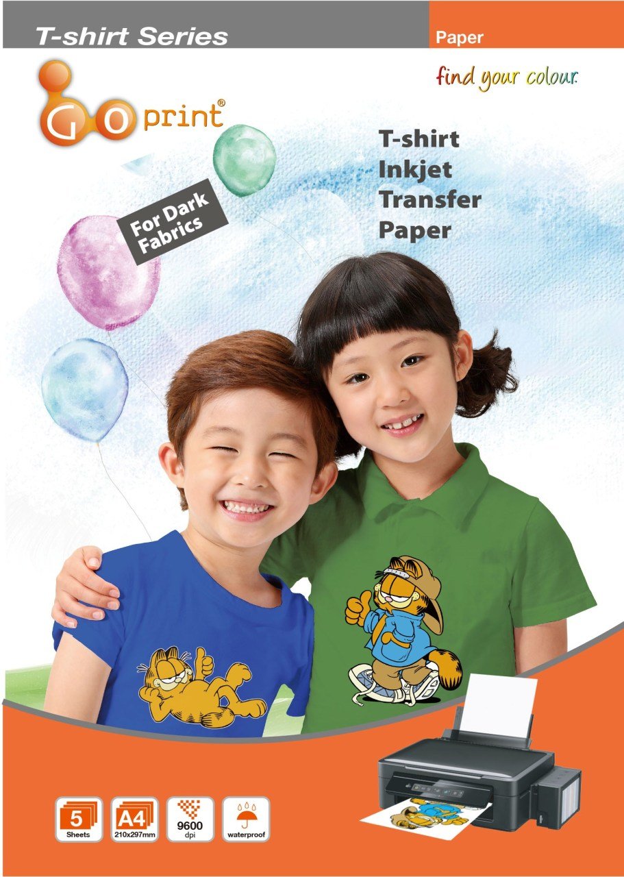 GOPRINT Koyu Zemin Pamuklu Tshirt Transfer Baskı Kağıdı - A4 (5 ADET)