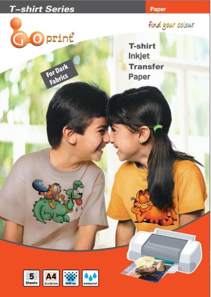 GOPRINT Koyu Zemin Pamuklu Tshirt Transfer Baskı Kağıdı - A4 (5 ADET)