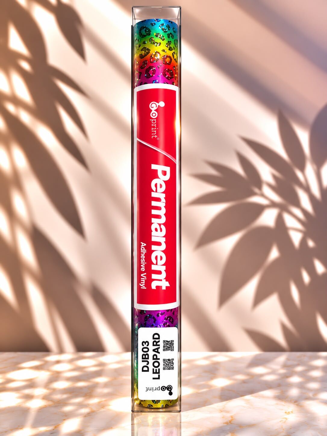Goprint Rainbow Serisi Yapışkanlı Vinil Leopard Line Desen 30.5 cm x 1.52 metre